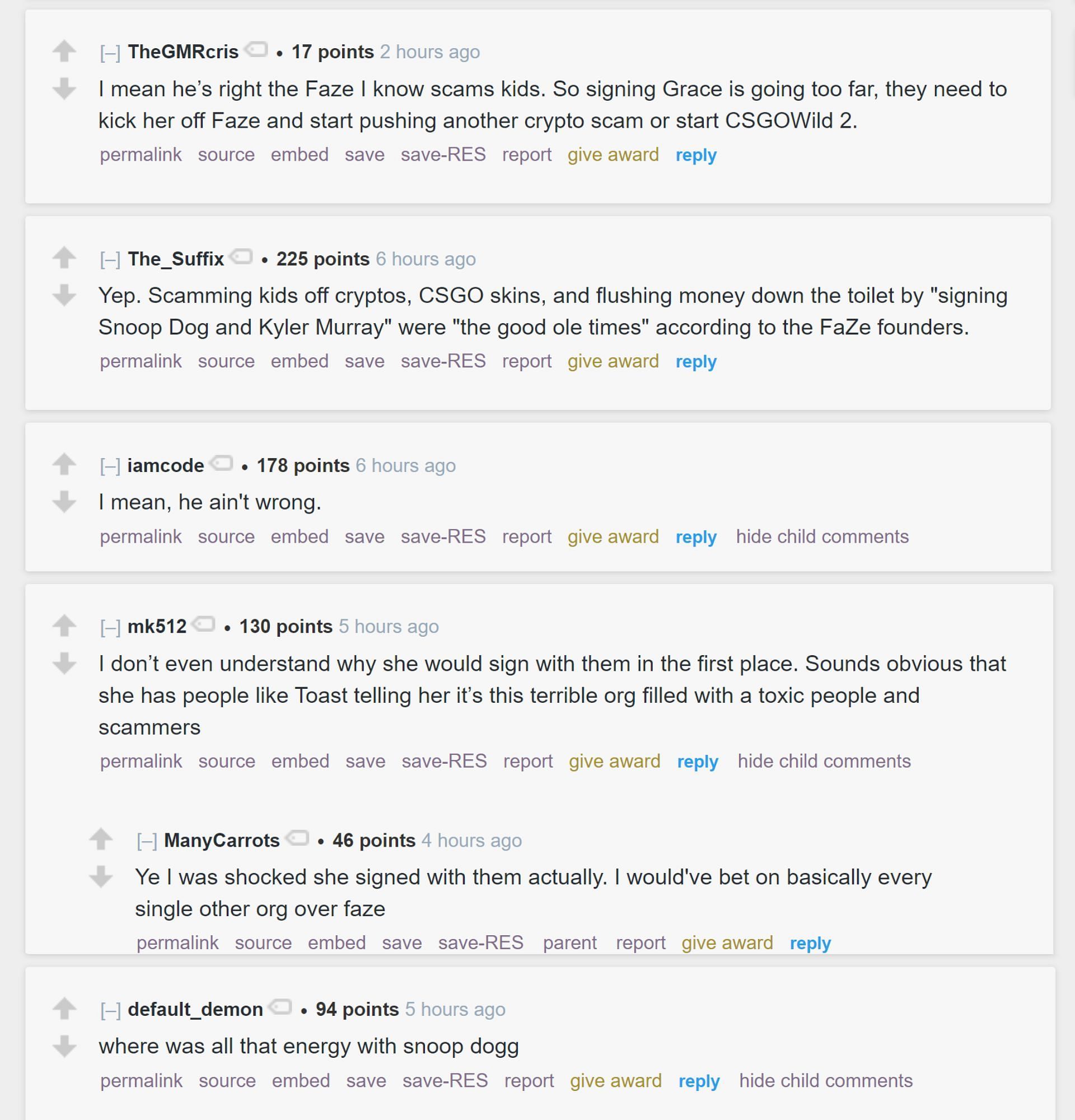 Netizens on the streamer-focused forum sharing their thoughts on the controversy (Image via r/LivestreamFail)