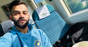 [Picture] Virat Kohli enjoys coffee on a bright sunny day in London ahead of the WTC final