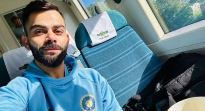 [Picture] Virat Kohli enjoys coffee on a bright sunny day in London ahead of the WTC final