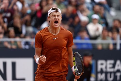 Holger Rune after his win over Alexei Popyrin at the Italian Open