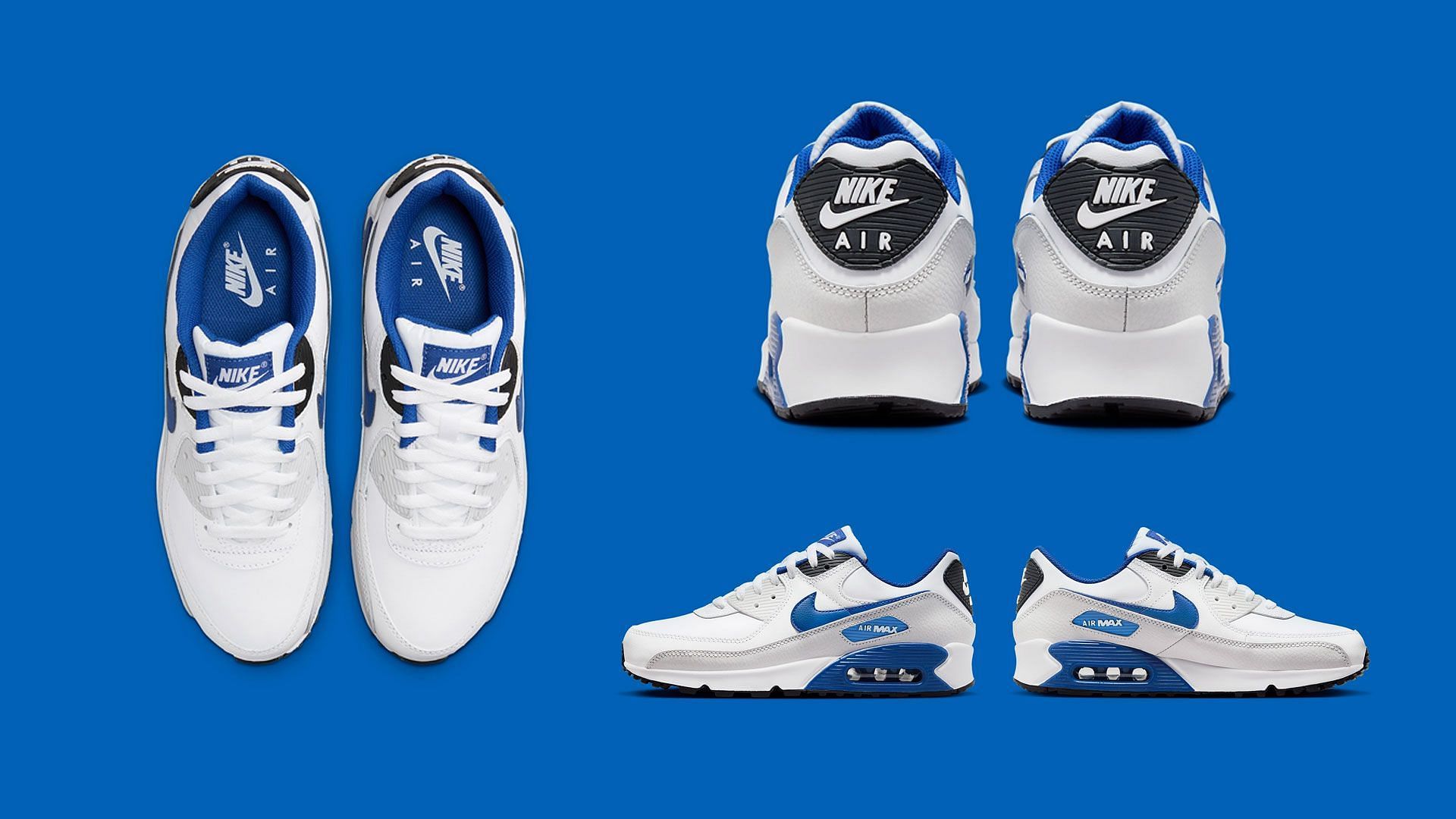 Upcoming Nike Air Max 90 &quot;White Black Blue&quot; sneakers (Image via Sportskeeda)