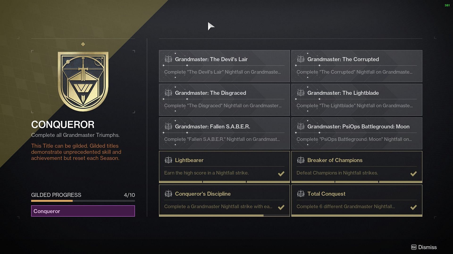 Destiny 2 Season of the Deep calendar Grandmaster, Solstice, Iron