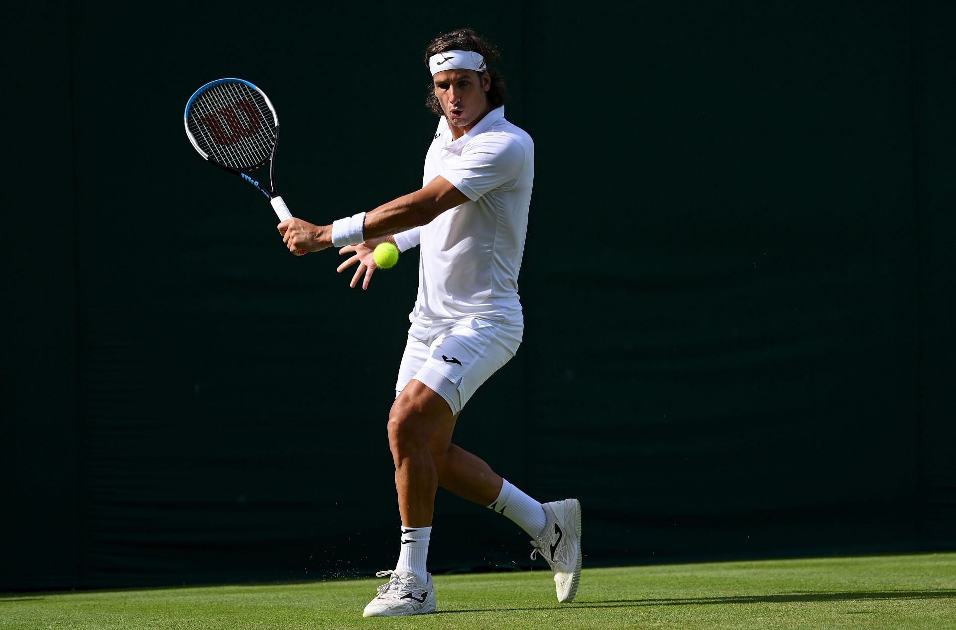 Feliciano Lopez in action at the 2022 Wimbledon Championships