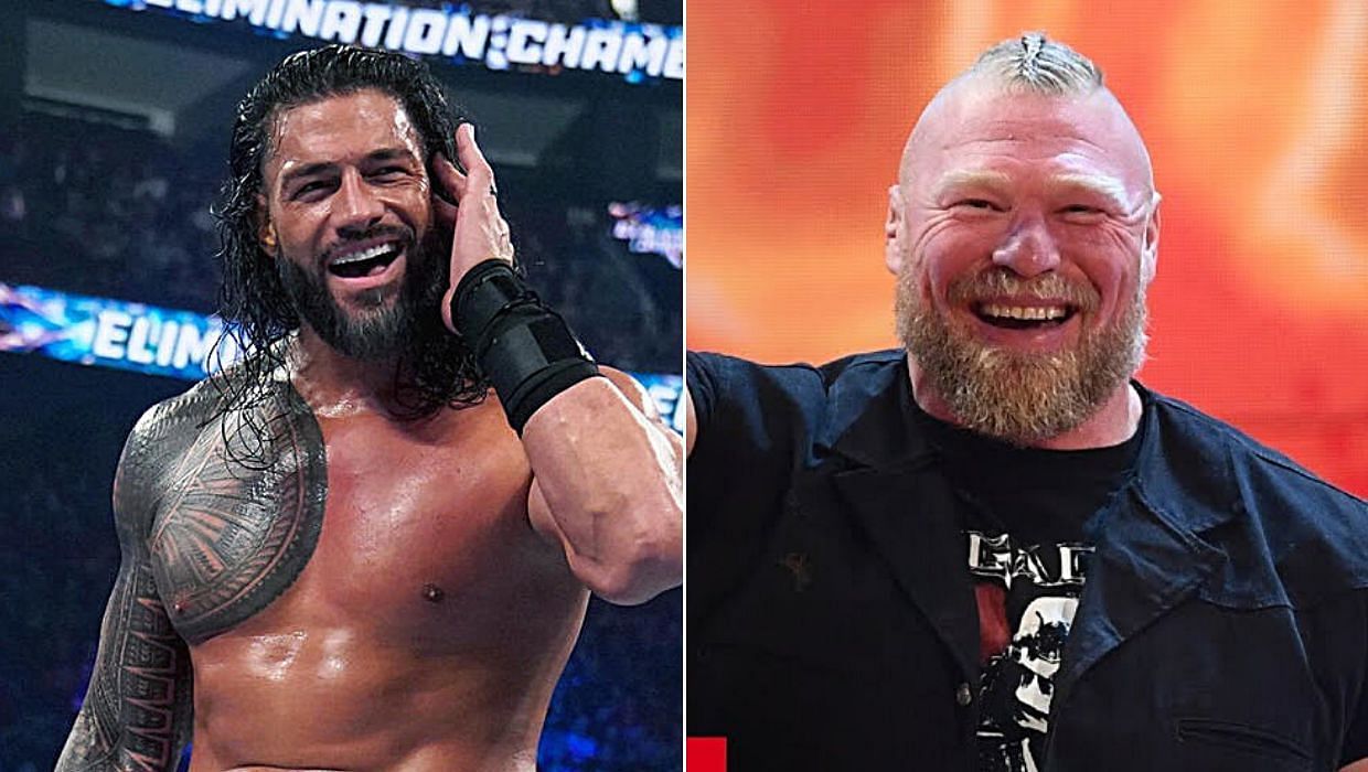 Undisputed WWE Universal Champion Roman Reigns (left), Brock Lesnar (right)