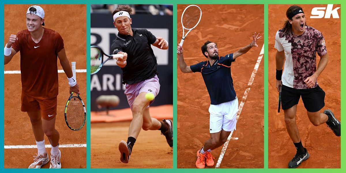 (From L-R) Holger Rune, Casper Ruud, Daniil Medvedev an Stefanos Tsitsipas