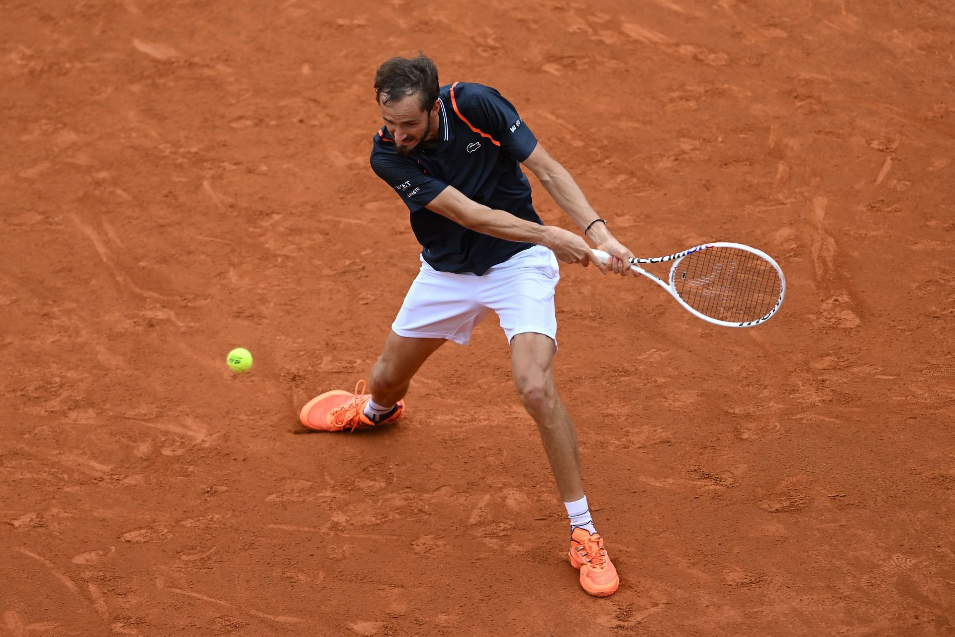 Daniil Medvedev in action at the Italian Open