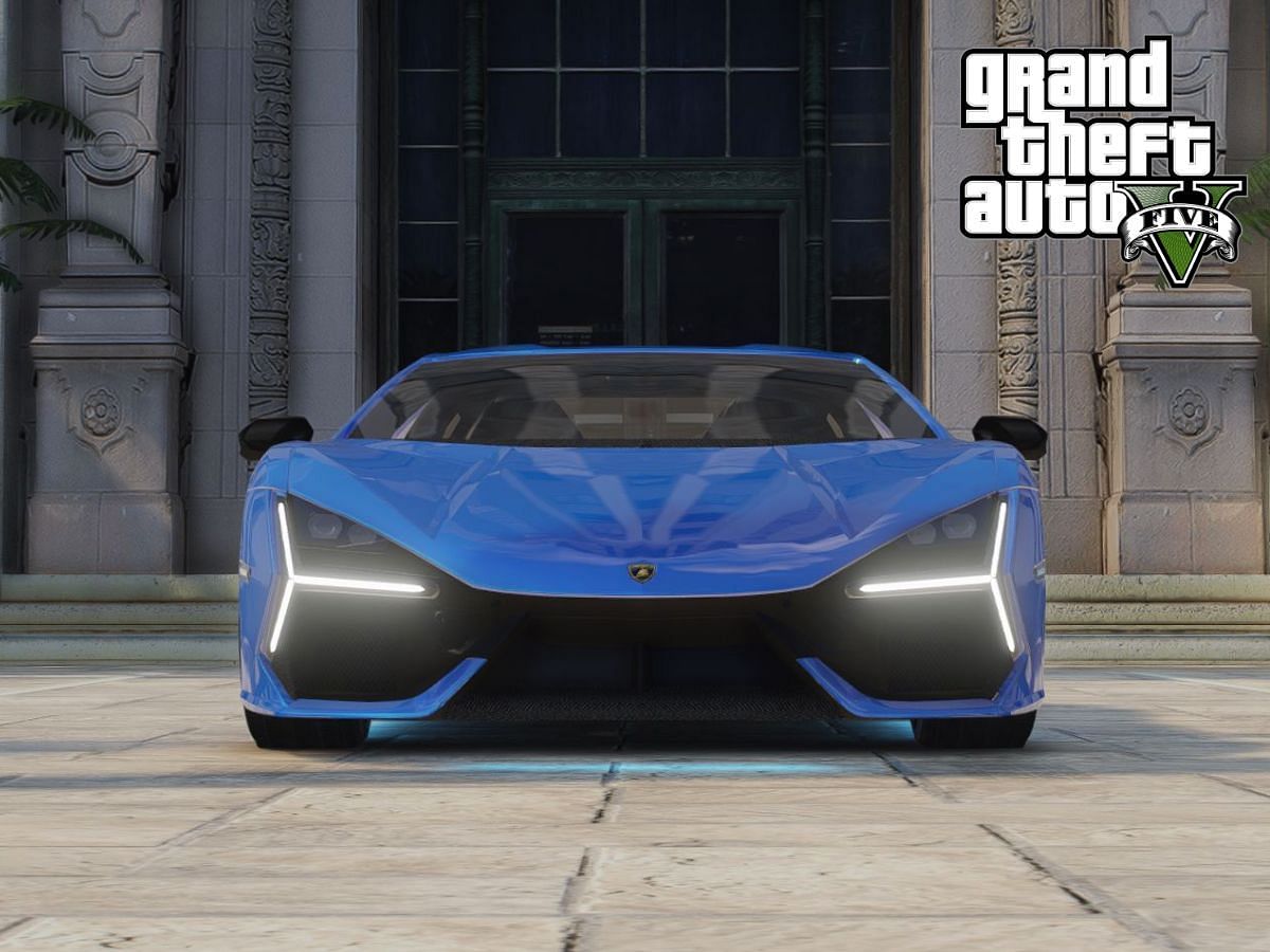A screenshot from the 2023 Lamborghini Revuelto car mod in GTA 5 (Image via GTA5-Mods)
