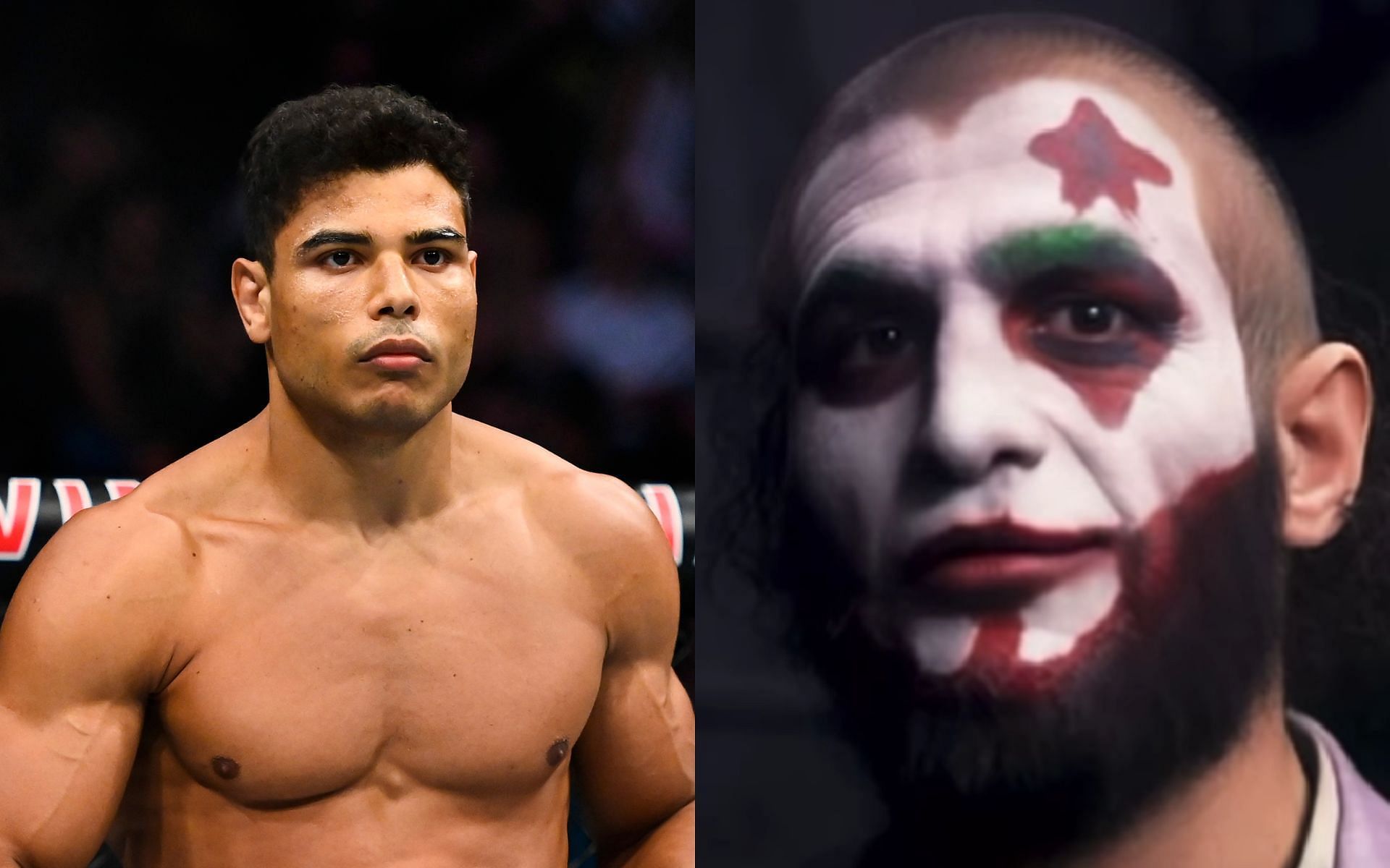 Paulo Costa (left), Khamzat Chimaev as Joker (right. Image credit: @borrachinhamma on Instagram)