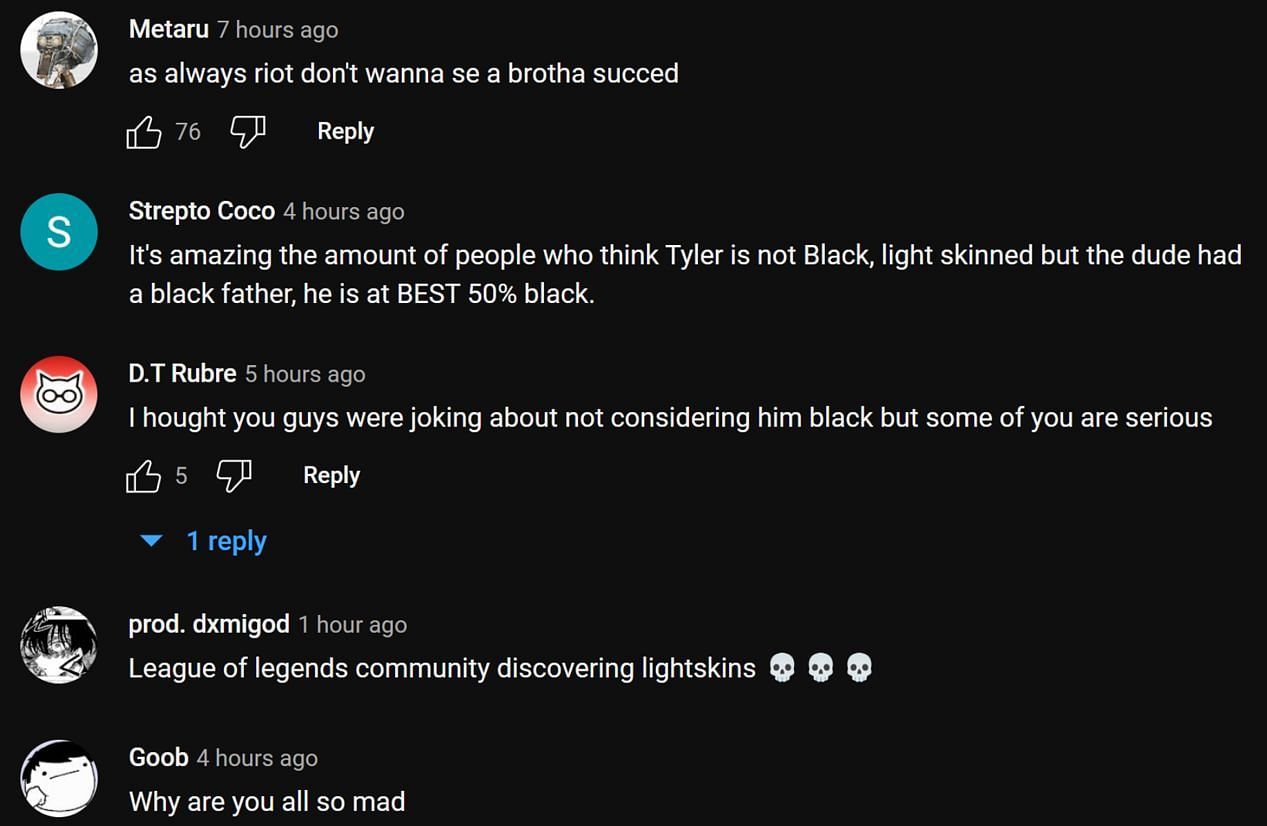 Fans discussing the streamer&#039;s clip (Image via Daily Tyler1 Clips/YouTube)