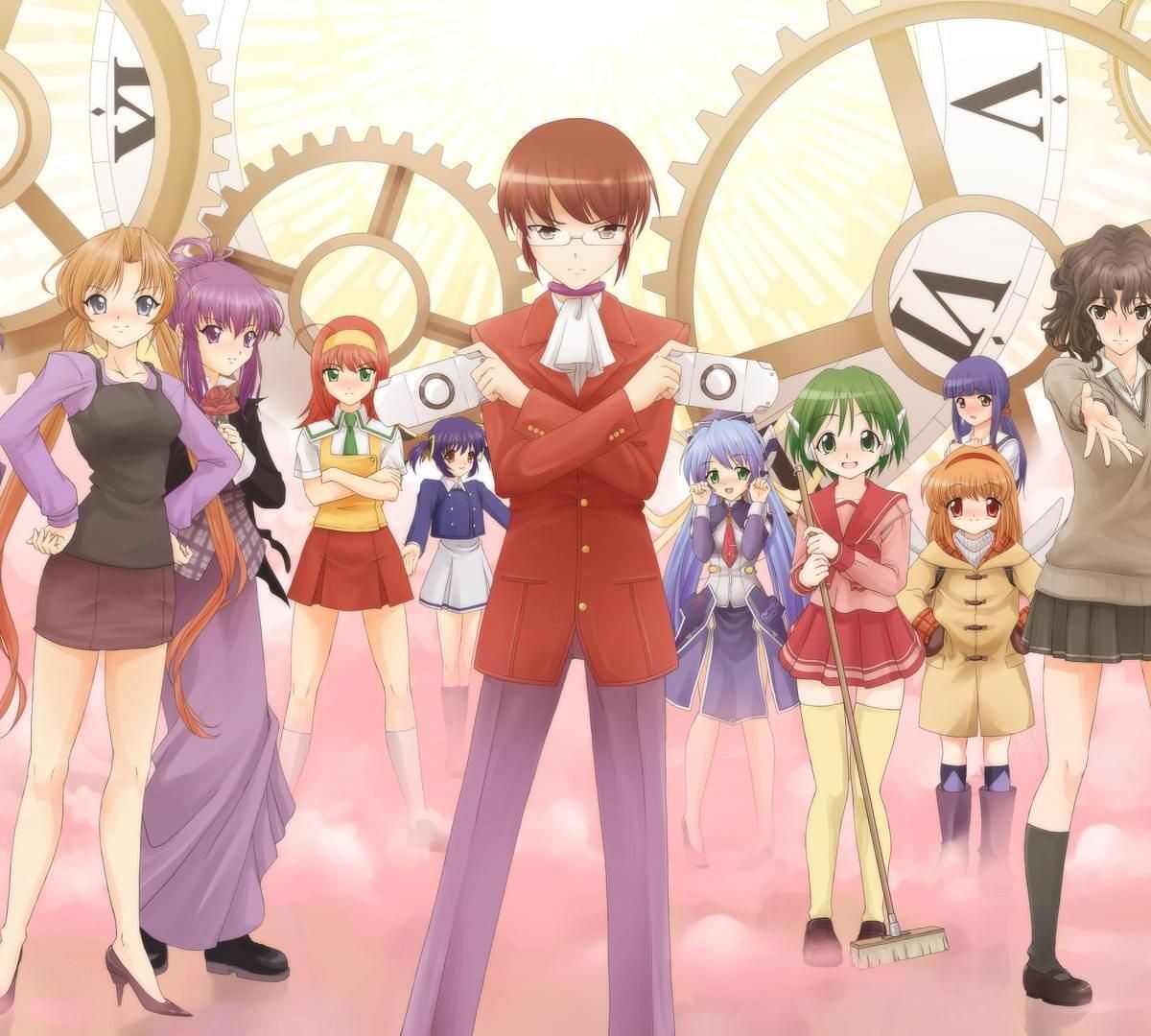 The World God Only Knows characters as seen in the anime (Image via Manglobe studios)