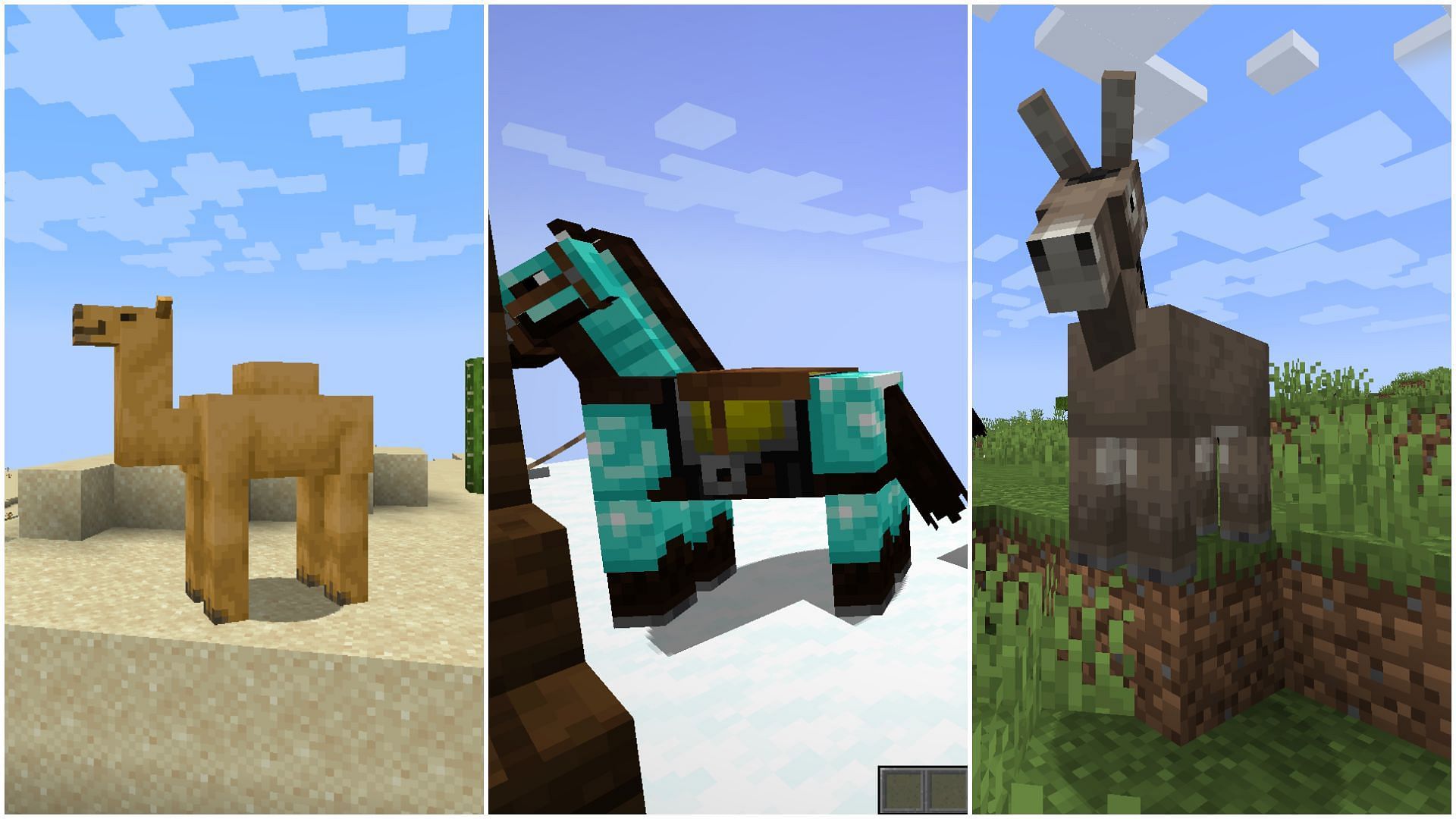 There are several mobs to ride in Minecraft in 2023 (Image via Sportskeeda)