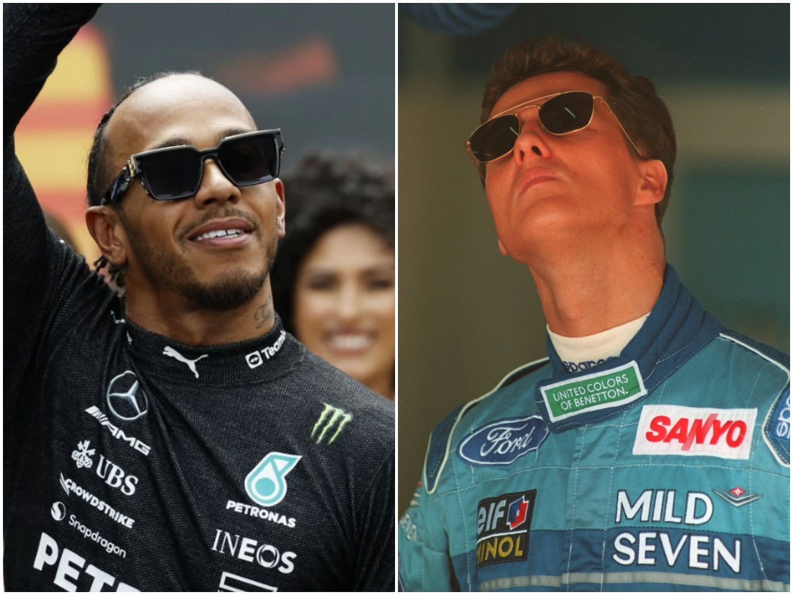 Lewis Hamilton (L) and Michael Schumacher (R) (Collage via Sportskeeda)