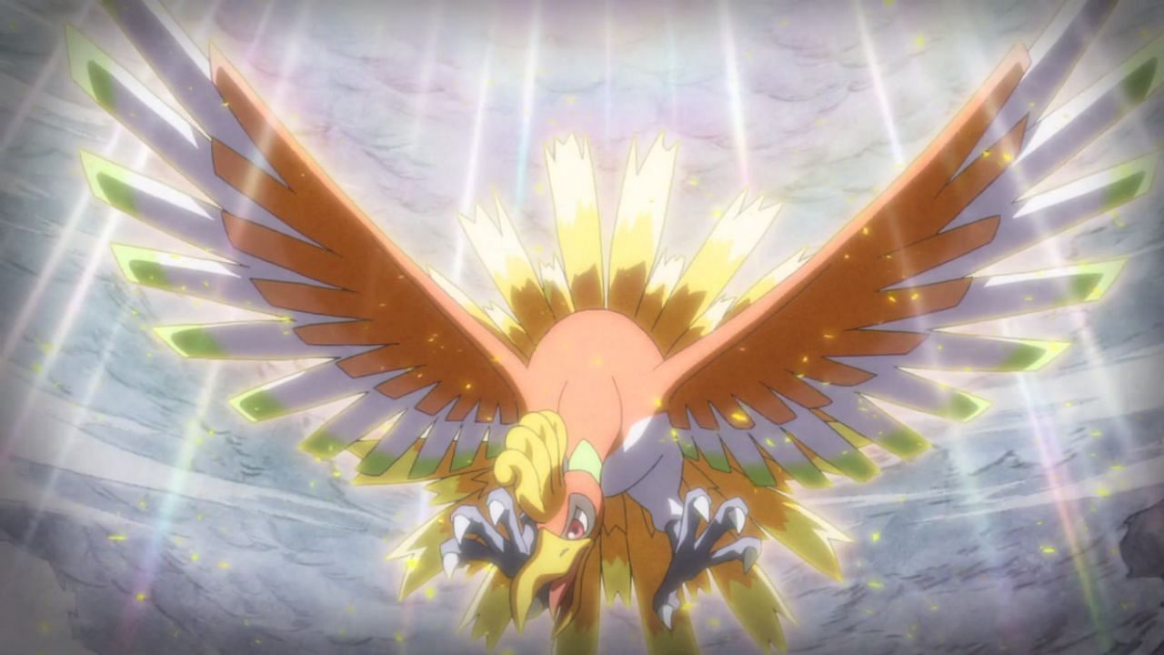 Ho-oh as it appears in the anime (Image via The Pokemon Company)