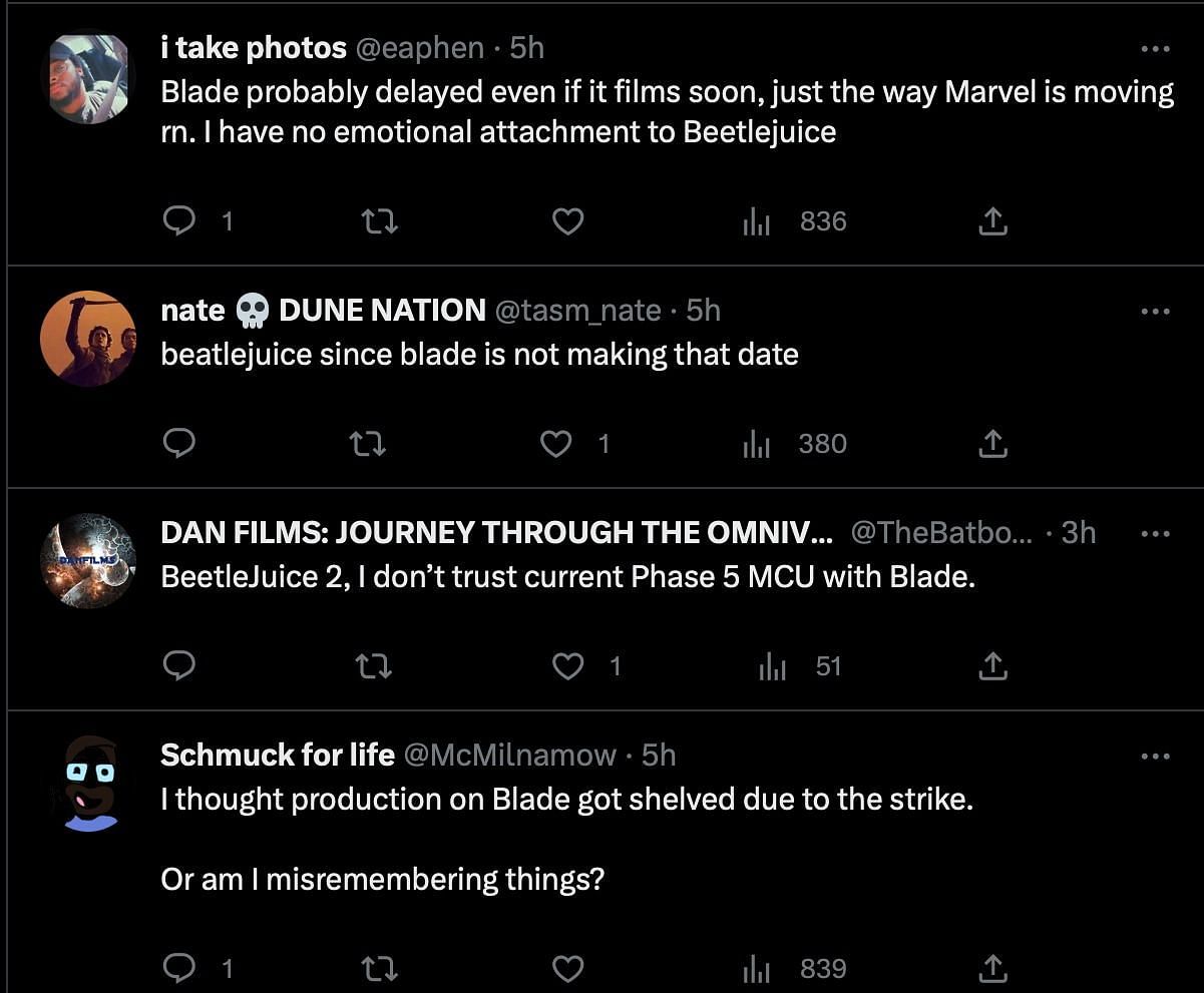 Fans reacting to release date news, as shared by @DiscussingFilm. (Photo via Twitter/Sportskeeda)