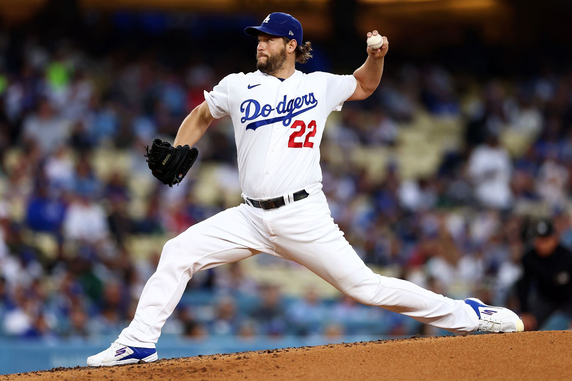 Minnesota Twins v Los Angeles Dodgers LOS ANGELES, CALIFORNIA - MAY 16: Clayton Kershaw #22 of the Los Angeles Dodgers pitches during the second inning against the Minnesota Twins at Dodger Stadium on May 16, 2023, in Los Angeles, California. (Photo by Katelyn Mulcahy/Getty Images)