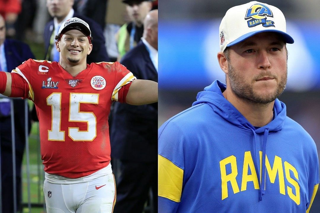 Patrick Mahomes, left, Matthew Stafford, right 