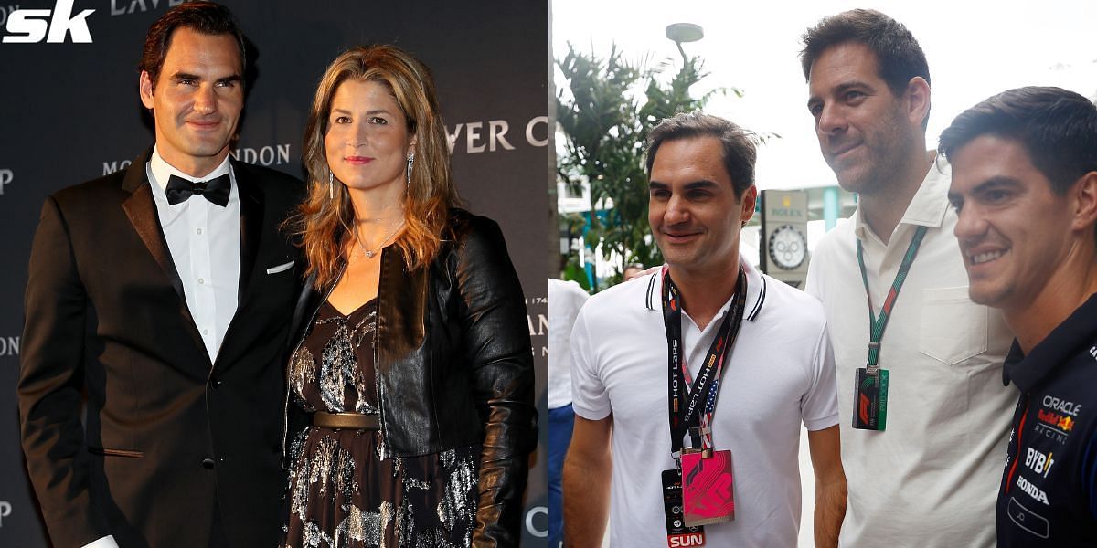 Roger Federer attends F1 Miami Grand Prix with family
