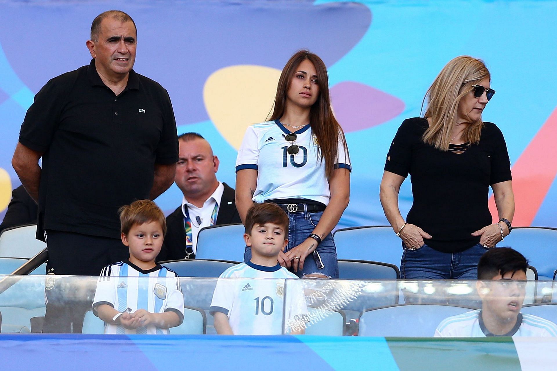 Lionel Messi&#039;s father Jorge [left] with the rest of his family