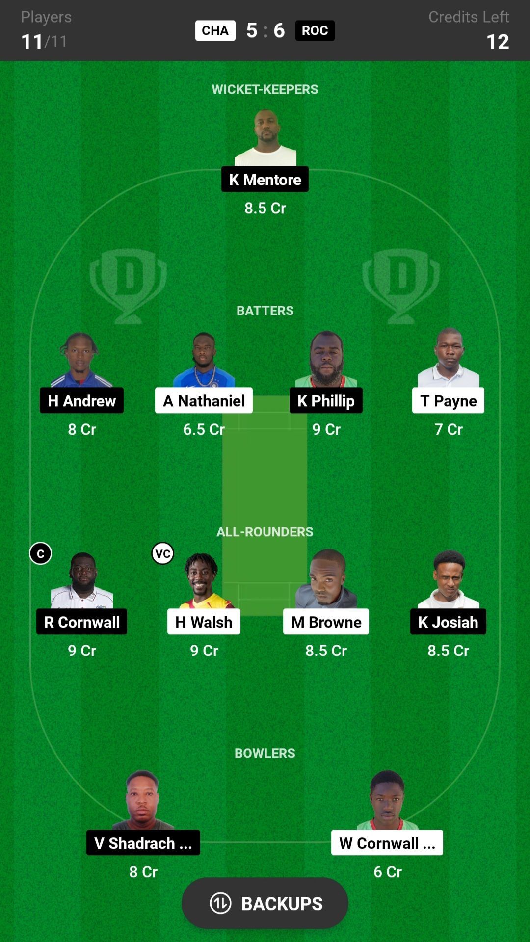 CHA vs ROC Dream11 Prediction Fantasy Cricket Tips Today s