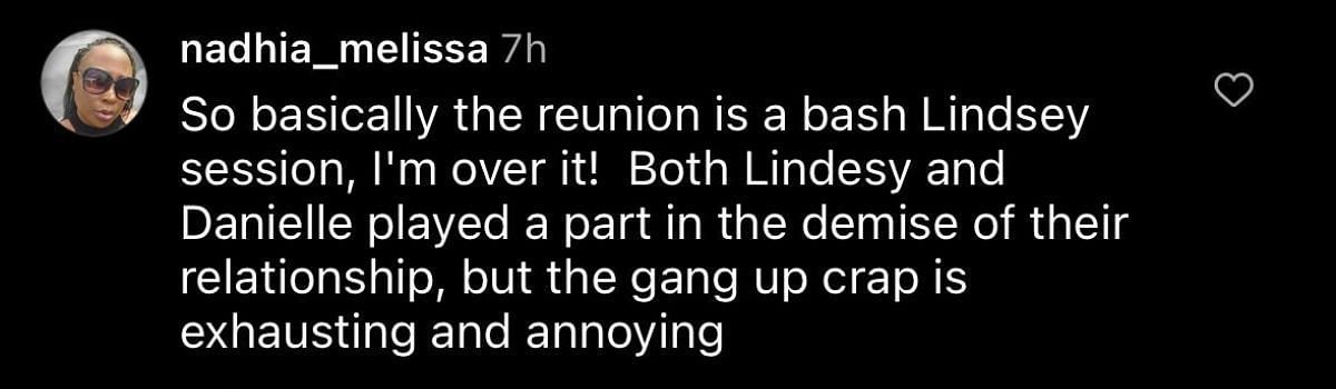 Fans feel that the Summer House season 7 reunion is a bash Lindsay session (Image via Instagram/@queensofbravo)