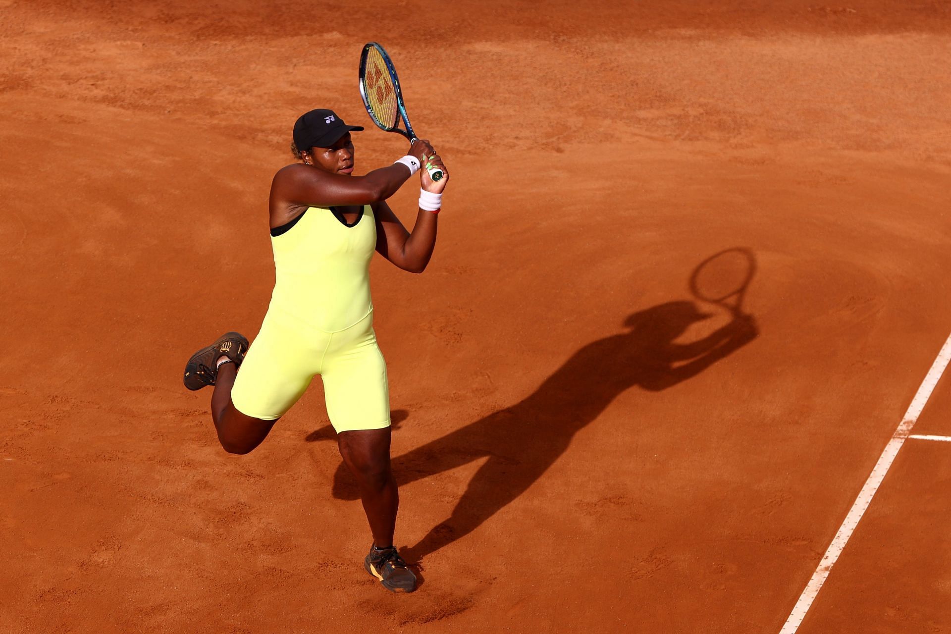 Taylor Townsend during her second-round match at the Italian Open against Jessica Pegula