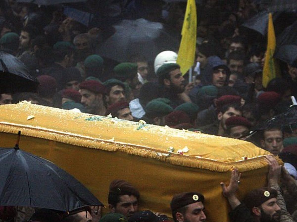 A still of Imad Mughniyeh&#039;s coffin (Image Via Getty Images)