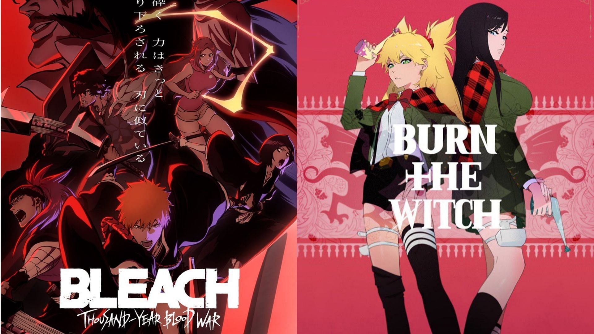 Official posters of Bleach: Thousand-Year Blood War and Burn the Witch (Image via Tite Kubo)