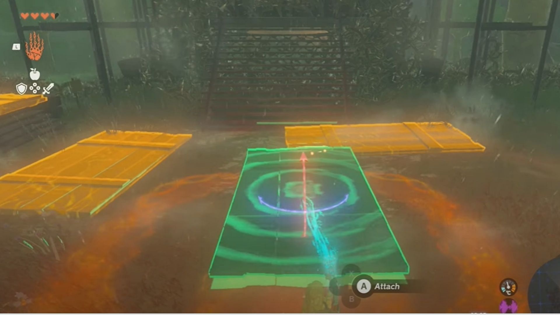 Use the Ultrahand power to link wooden planks (Image via YouTube/Kibbles Gaming)