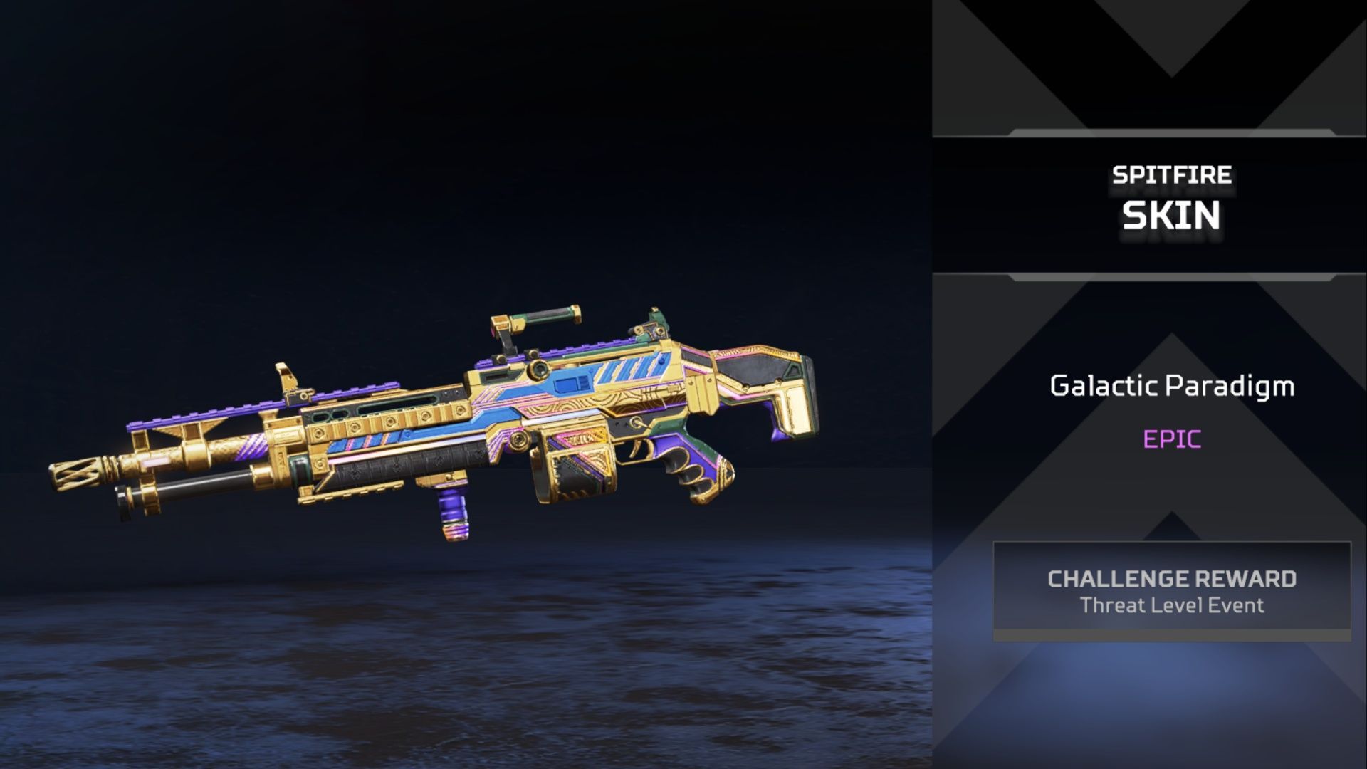 The epic Galactic Paradigm Spitfire skin in Apex Legends (Image via EA)