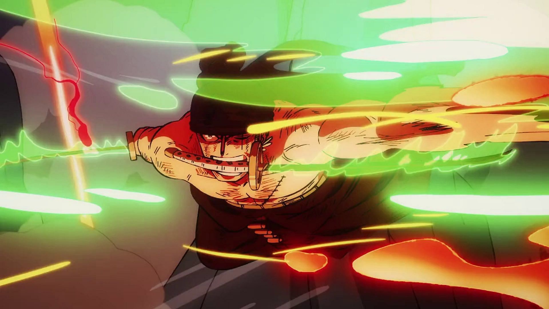 Zoro in One Piece&#039;s Onigashima Raid (Image via Toei Animation, One Piece)