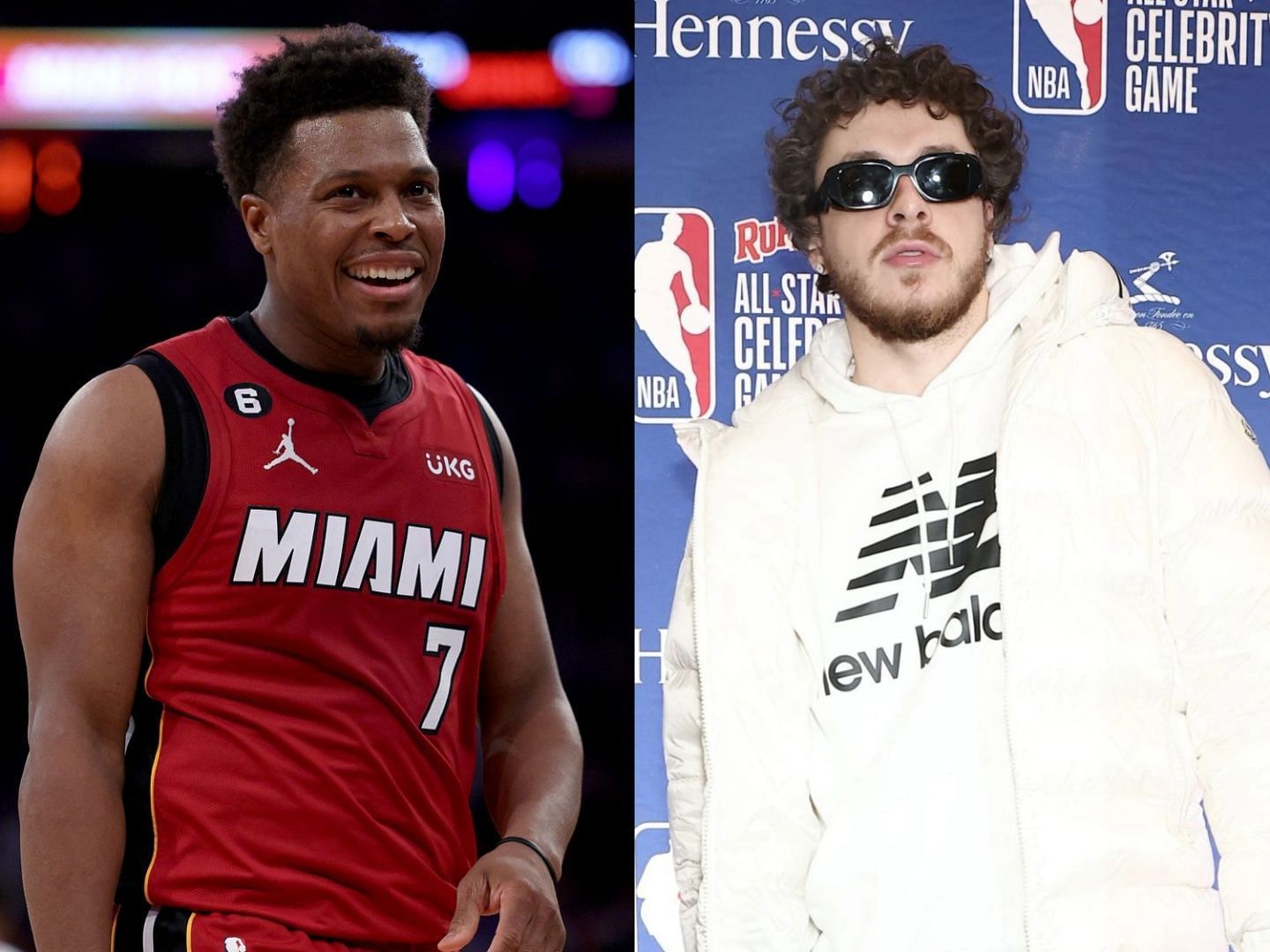 Kyle Lowry of the Miami Heat and rapper Jack Harlow