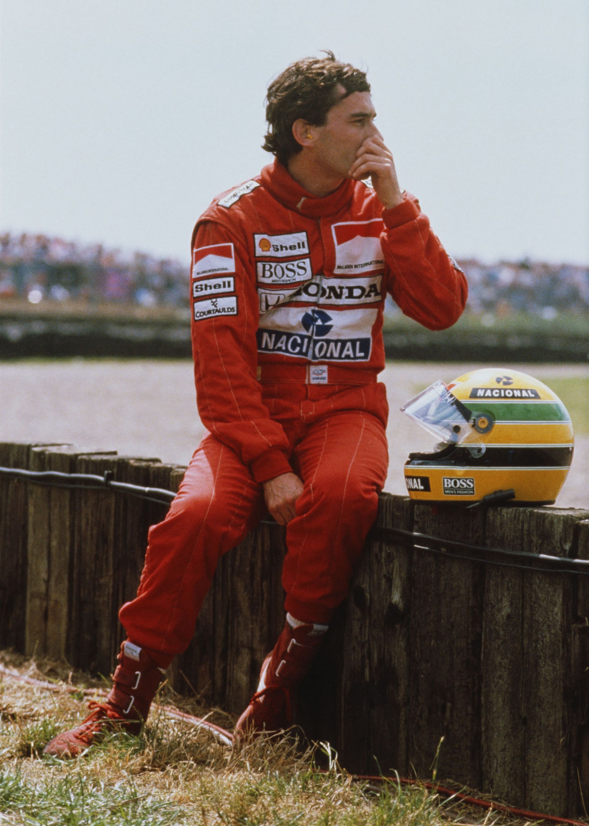 Senna at Silverstone Circuit in Towcester, Great Britain. (Photo by Pascal Rondeau/Getty Images)
