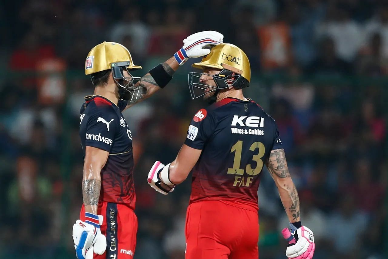 Faf du Plessis (R) and Virat Kohli are RCB&#039;s top run-getters in IPL 2023. [P/C: iplt20.com]