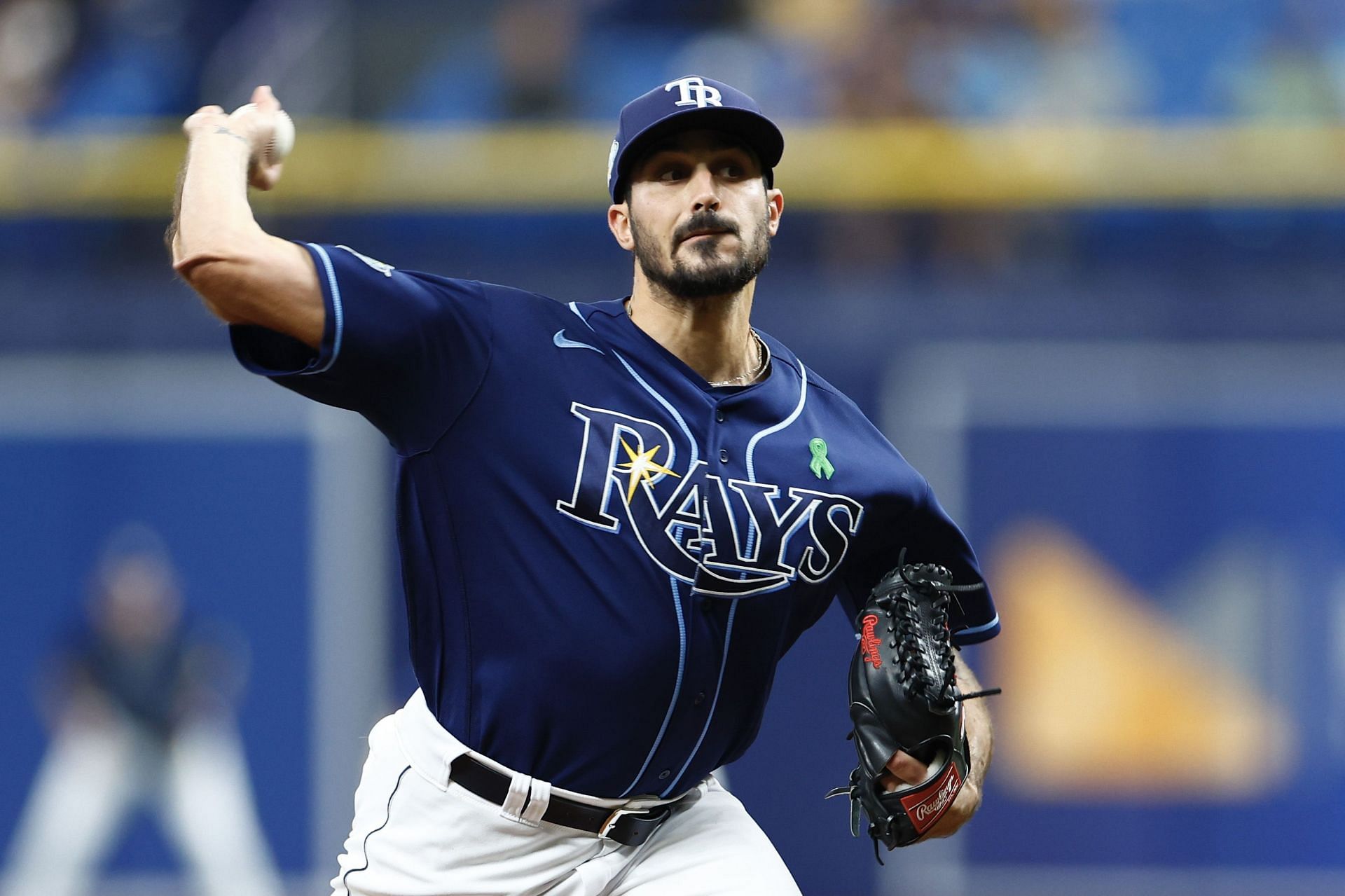 Zach Eflin #24 of the Tampa Bay Rays throws a pitch during the first inning against the Pittsburgh Pirates at Tropicana Field