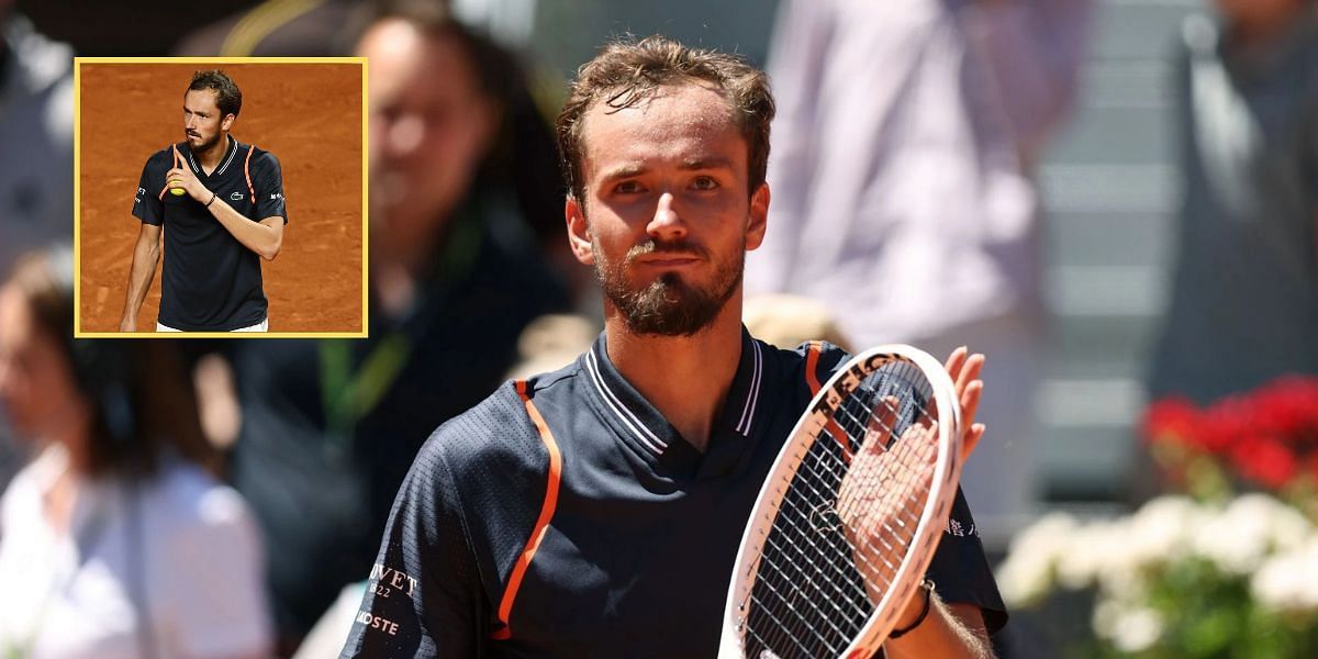 Daniil Medvedev gestures for booing crowd to shut up at the Italian Open