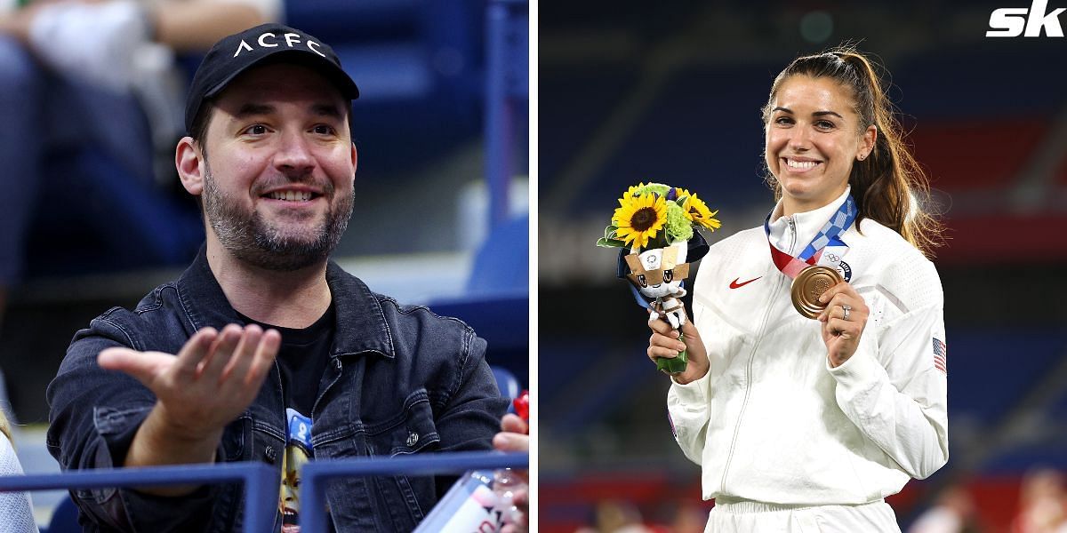 Alexis Ohanian (L) and Alex Morgan (R)