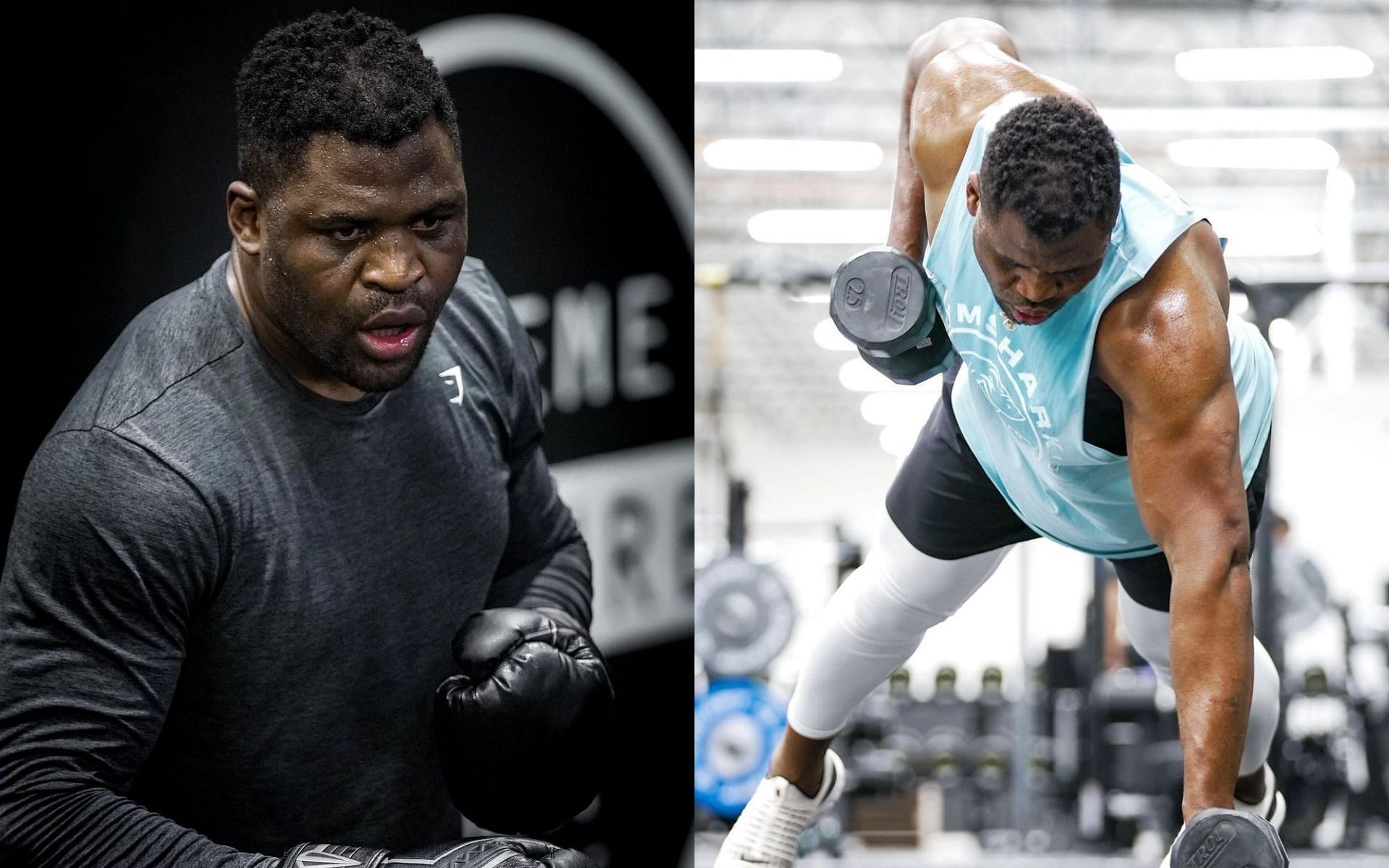 Francis Ngannou (Left and Right) [*Image courtesy: left and right images via @francisngannou Instagram]