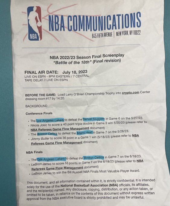 Did the NBA script really get leaked? Exploring the rumors of the