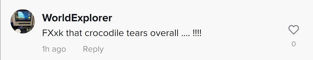 A comment reacting to the video (Image via TikTok/@ )