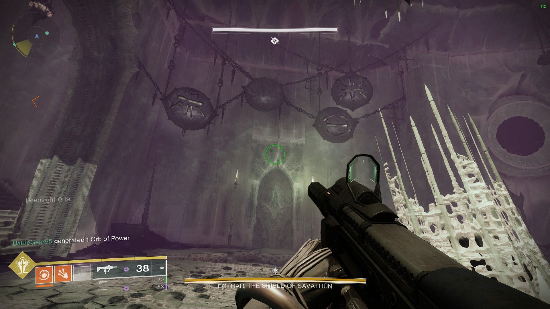 Three Hive symbols in the main arena (Image via Destiny 2).