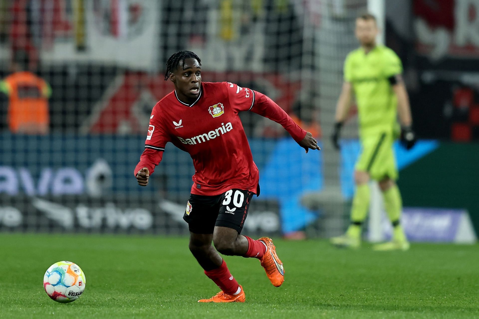 Jeremie Frimpong has registered eight goals and six assists in Bundesliga