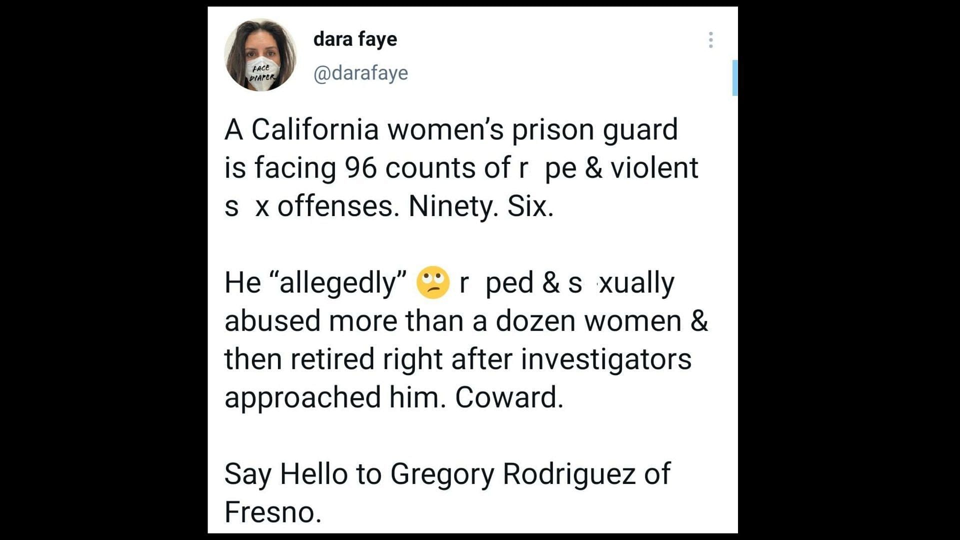 Rodriguez has been charged with around 96 counts, (Image via dara faye/Twitter)