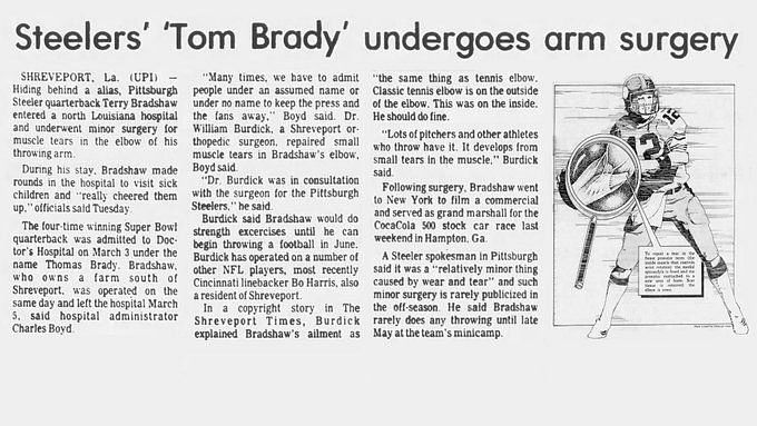 Nearly 40 years ago, Terry Bradshaw summoned his inner Tom Brady