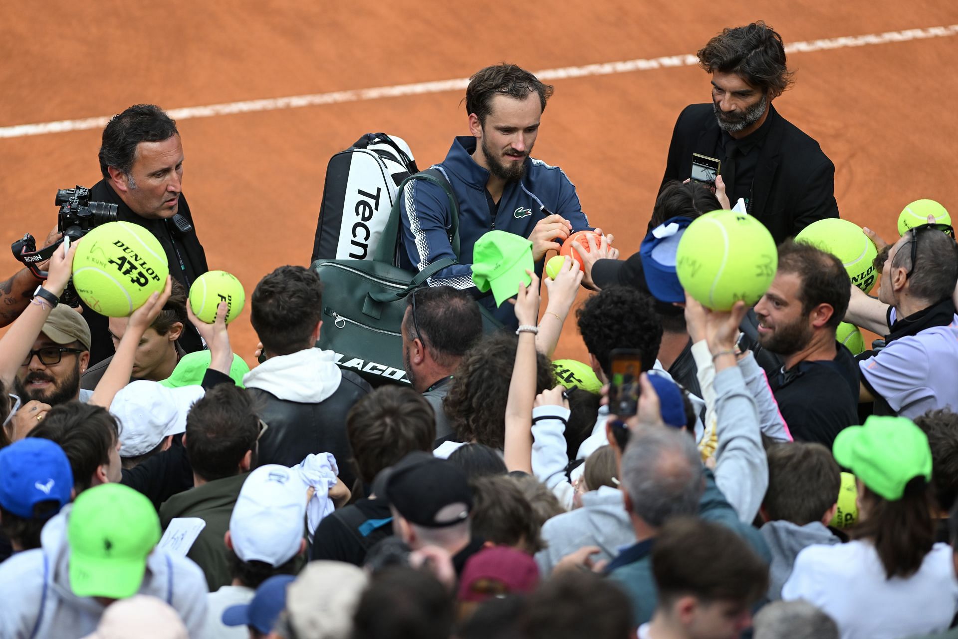 Internazionali BNL D&#039;Italia 2023 - Day Eight Danill Medvedev obliges fans with autographs after winning his men&#039;s singles third-round match against Bernabe Zapata Miralles of Spain at the Internazionali BNL D&#039;Italia 2023