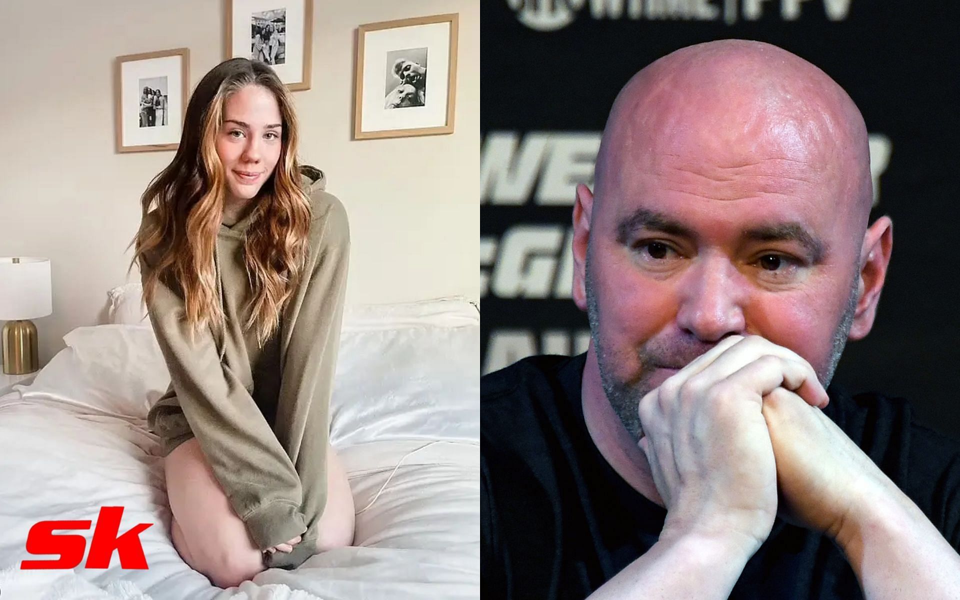 Shalie Lipp (left - via @ufc), Dana White (right - Getty)