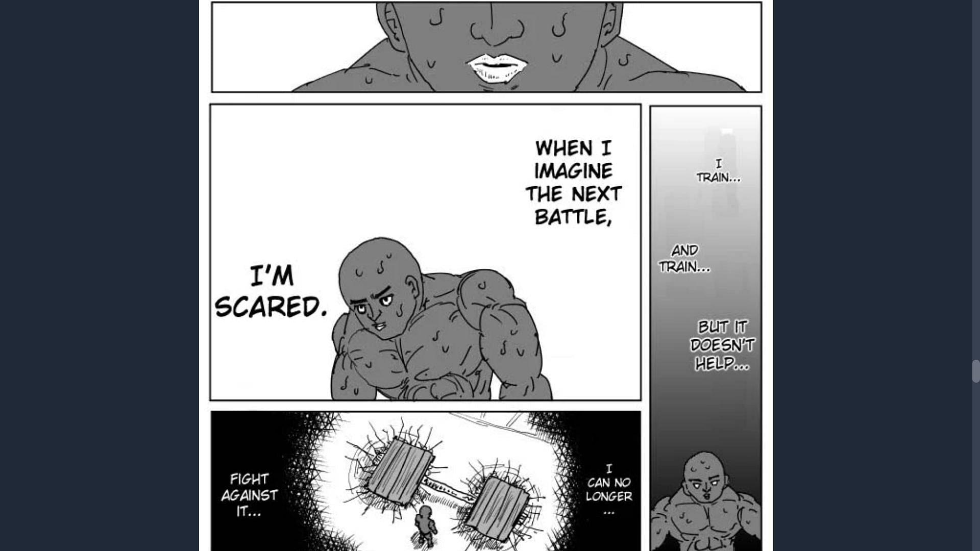 Superalloy Darkshine&#039;s insecurity seen in One Punch Man webcomic (Image via ONE)