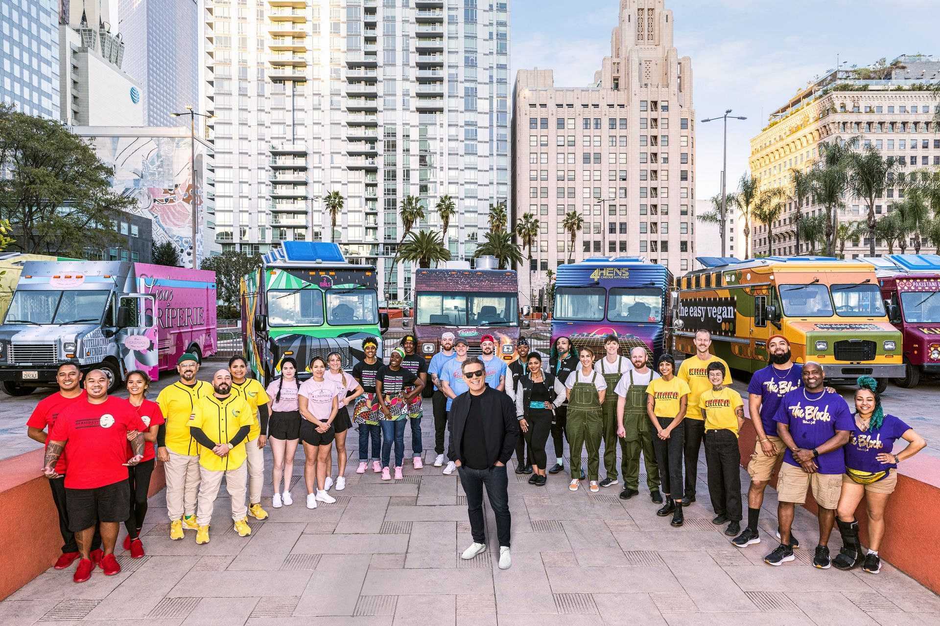 The nine teams appearing on The Great Food Truck Race: David vs Goliath (Image via Getty)