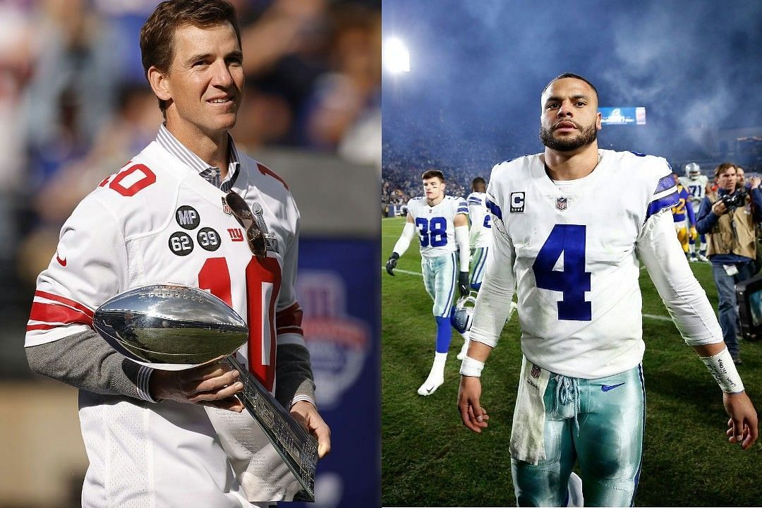 Eli Manning, left, Dak Prescott, right 