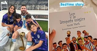 "Leo and the magic lamp" - Antonella Roccuzzo reads book on Lionel Messi's 2022 FIFA World Cup triumph to her kids before bedtime
