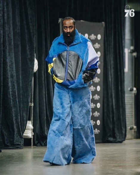 ESPN on X: James Harden with a very colorful outfit before the